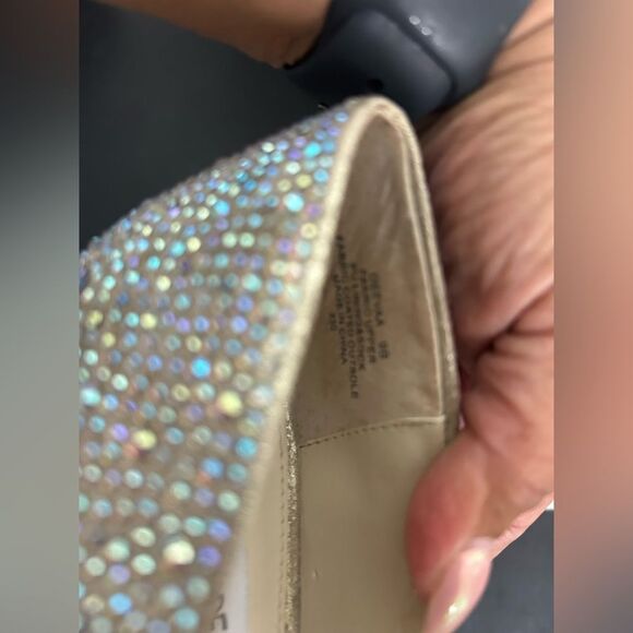 Steve Madden DEEVAA Champagne Glittery platform heels Size 9 - Picture 7 of 8